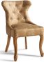 Riviera Maison Eetkamerstoel met Houten Poten Gecapitonneerde Rugleuning George Dining Chair Pellini Leer Camel Bruin 1 stukc - Thumbnail 1