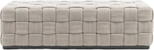 Riviera Maison Poef Hocker Room 48 Voetenbankje 160x60 cm Mouliné Linnen Naturel