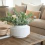Riviera Maison Plantenbak bloempot Groot en rond Voor Binnen en Buiten RM Aelous Planter Wit Porselein - Thumbnail 2