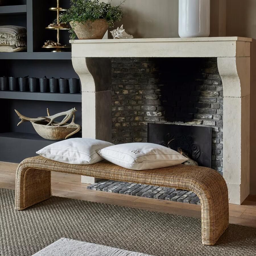 Rivièra Maison Bankje Santos Rattan 160cm Bruin