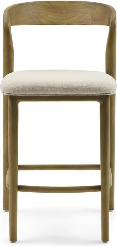 Rivièra Maison Barkruk Puglia Eikenhout en stof (zithoogte 67cm) Naturel