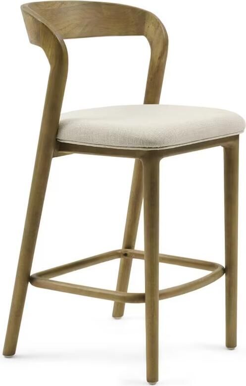 Rivièra Maison Barkruk Puglia Hout en stof (zithoogte 67cm) Naturel