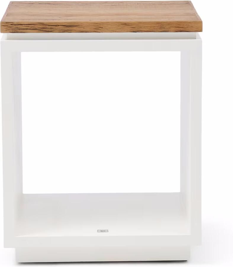 Rivièra Maison Bijzettafel Lake House Eikenhout 45 x 45cm Wit Vierkant