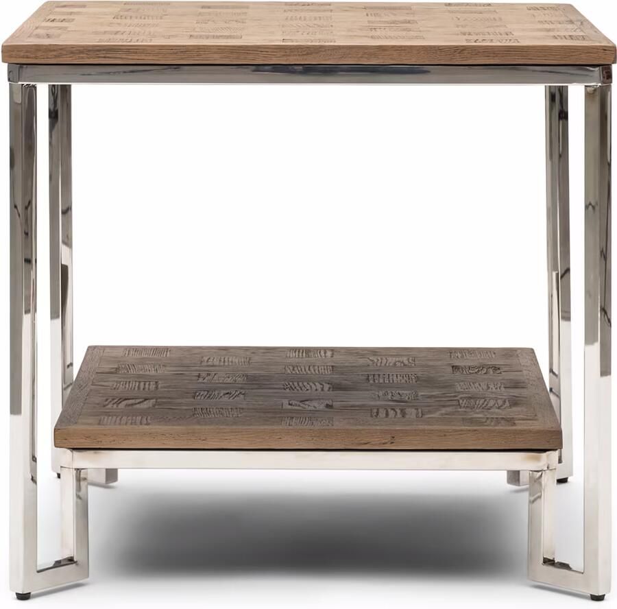 Rivièra Maison Bijzettafel South End Eikenhout 60 x 60cm Zilver