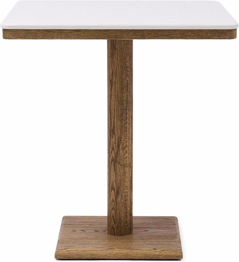 Rivièra Maison Bistrotafel Amalfi Marmer en eikenhout 70 x 70cm Wit