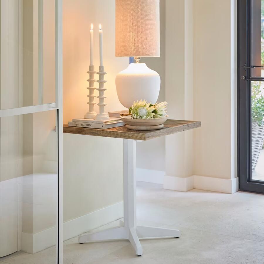 Rivièra Maison Bistrotafel Chateau Chassigny Eikenhout en populierenhout 70 x 70cm Wit