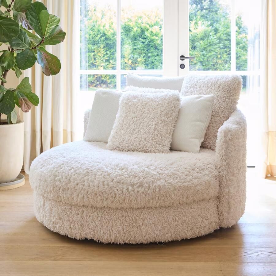Rivièra Maison Draaibaar Daybed Carmin Furry stof White Lion