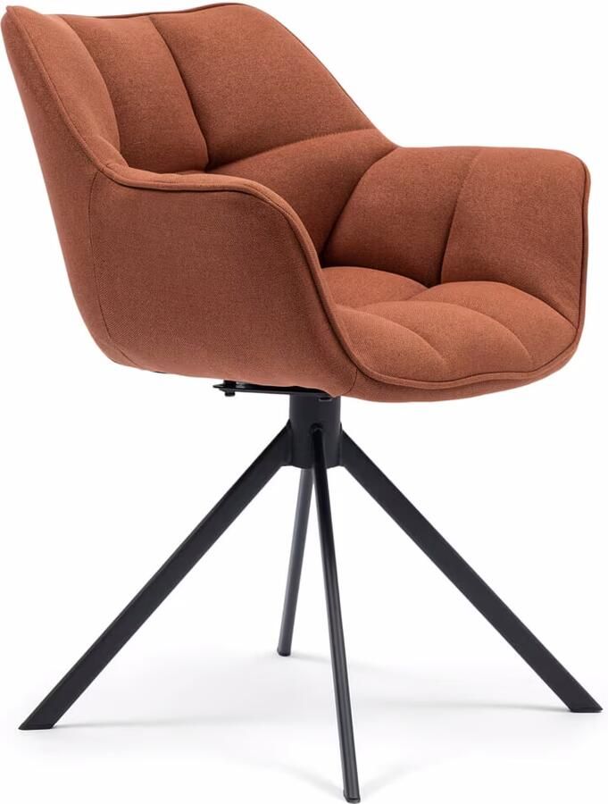 Rivièra Maison Eetkamerstoel A93 Autumn Brown polyester en ijzer 67x60x82 cm