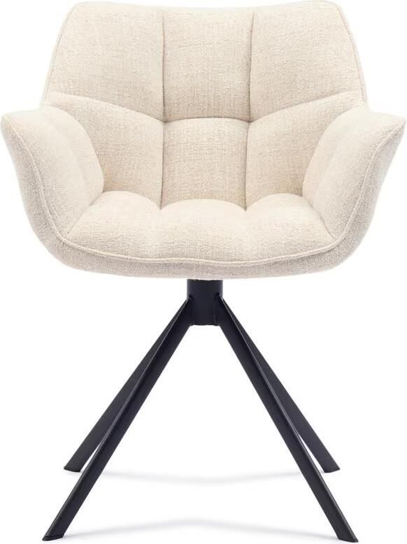 Rivièra Maison Draaibare Eetkamerstoel Carnaby Tweed Antique White