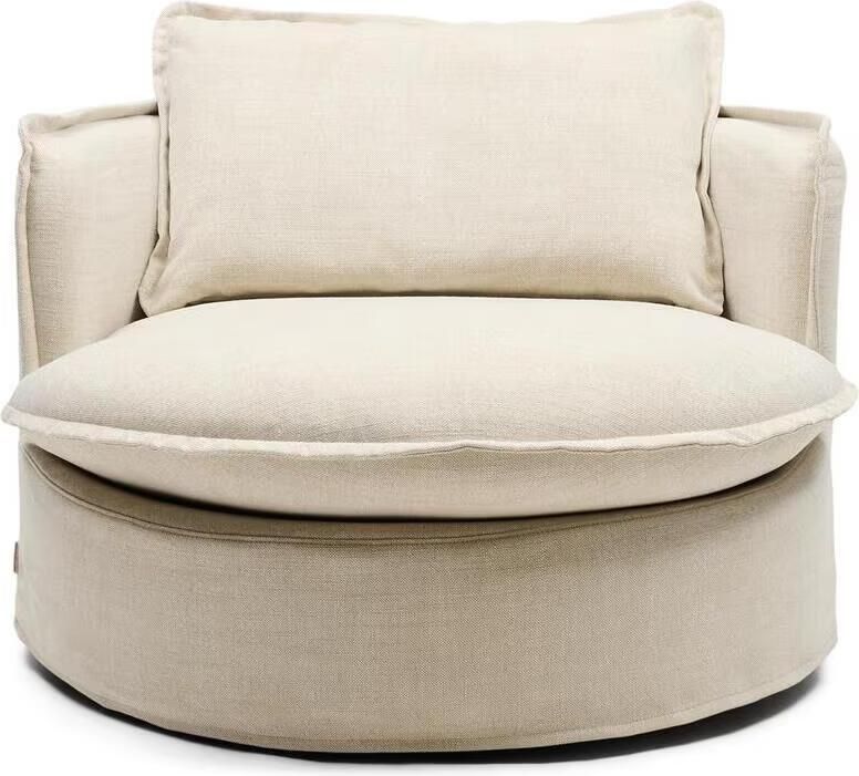 Rivièra Maison Draaifauteuil Alcudia Linnenlook Naturel Organisch