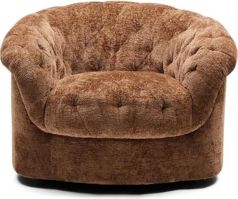 Rivièra Maison Draaifauteuil Palma Mélange Weave stof Cognac