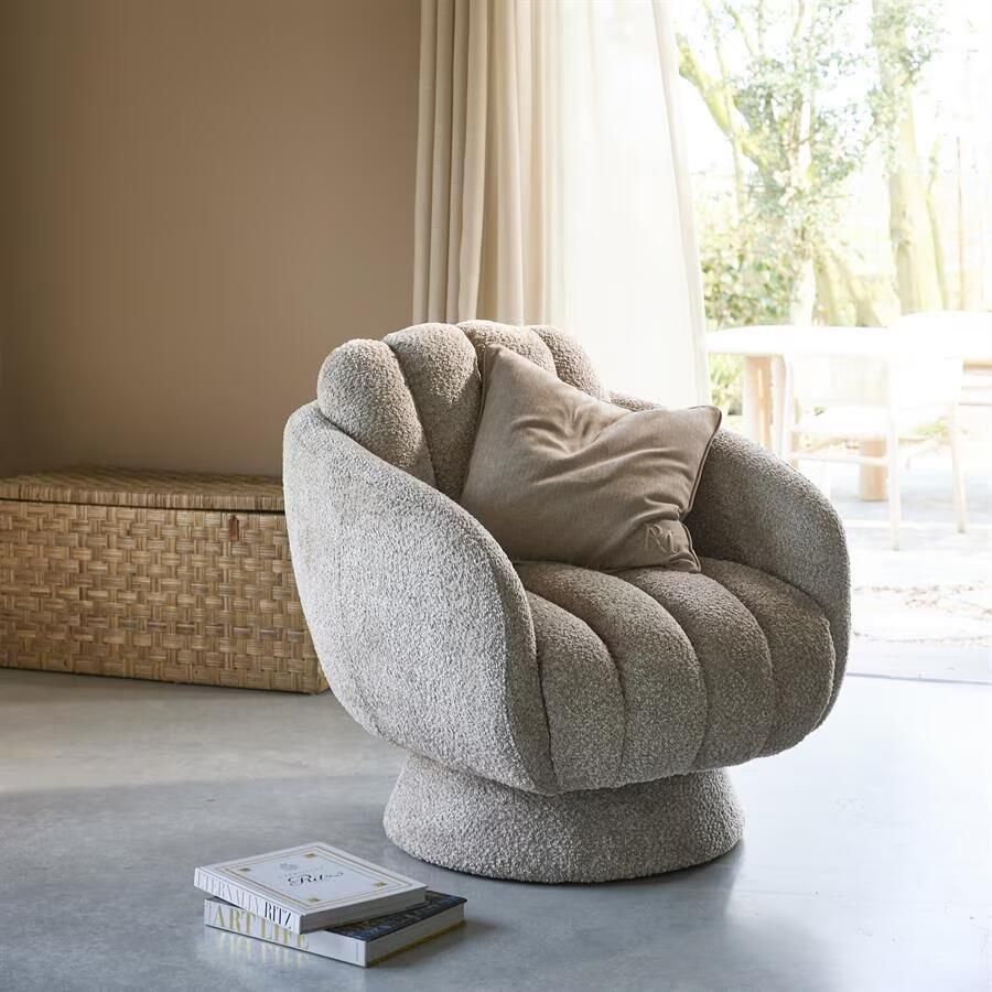 Rivièra Maison Draaifauteuil Scotia Chenille Sterling Silver Velvet