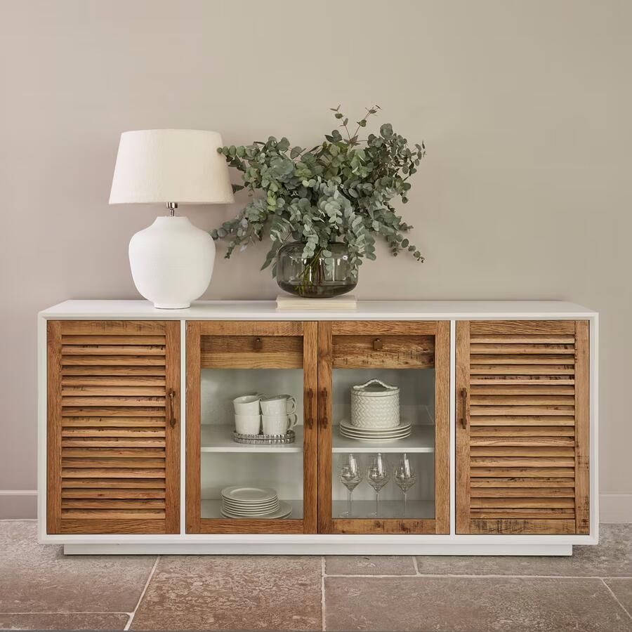 Rivièra Maison Lake Sideboard in gerecycled eikenhout en glas 194x44x85 cm