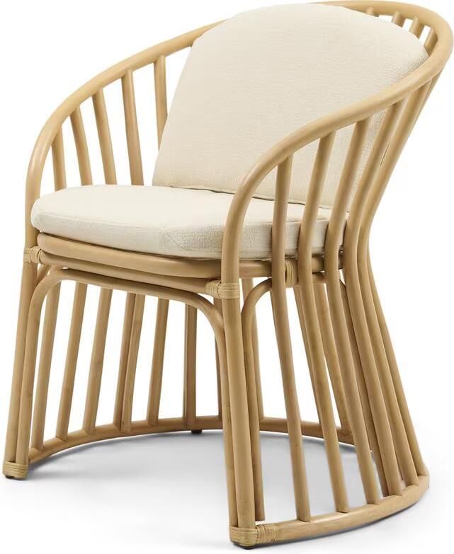 Rivièra Maison Eetkamerstoel Cala Bassa Stof en rattan Naturel
