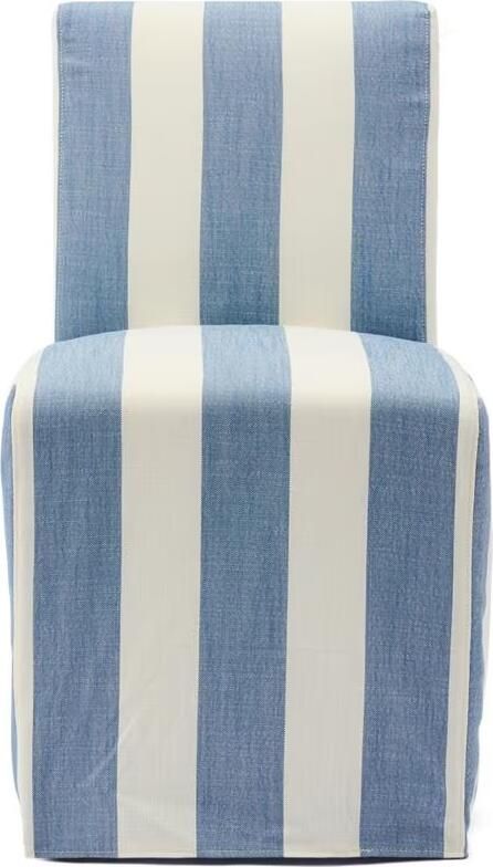 Rivièra Maison Eetkamerstoel Firenze Op wieltjes Linnen French Blue Stripe