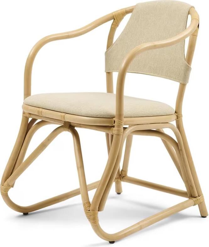 Rivièra Maison Eetkamerstoel Nassau Beach Stof en rattan Naturel