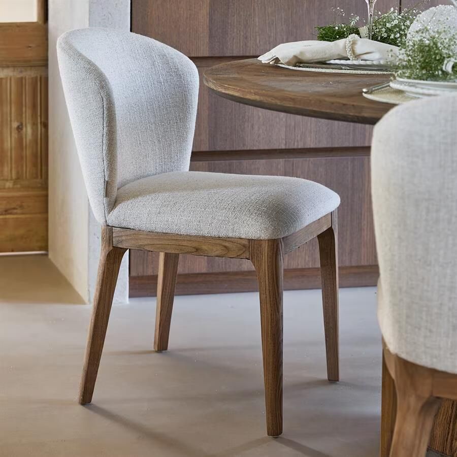 Rivièra Maison Eetkamerstoel Savoy Tweed stof Antique White