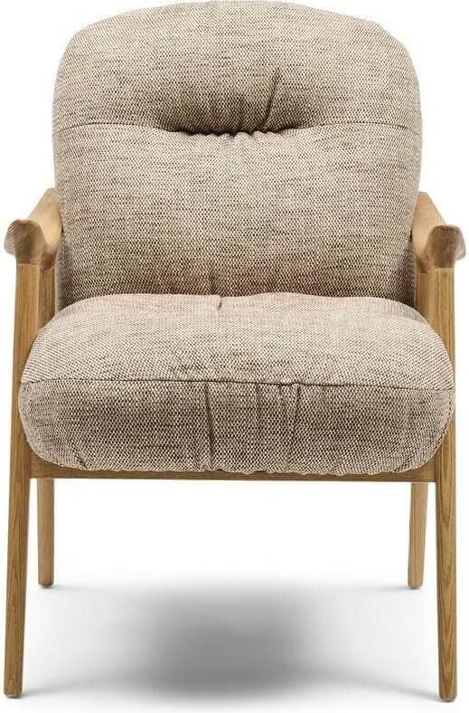Rivièra Maison Fauteuil Castello Weave stof en hout Lichtbruin