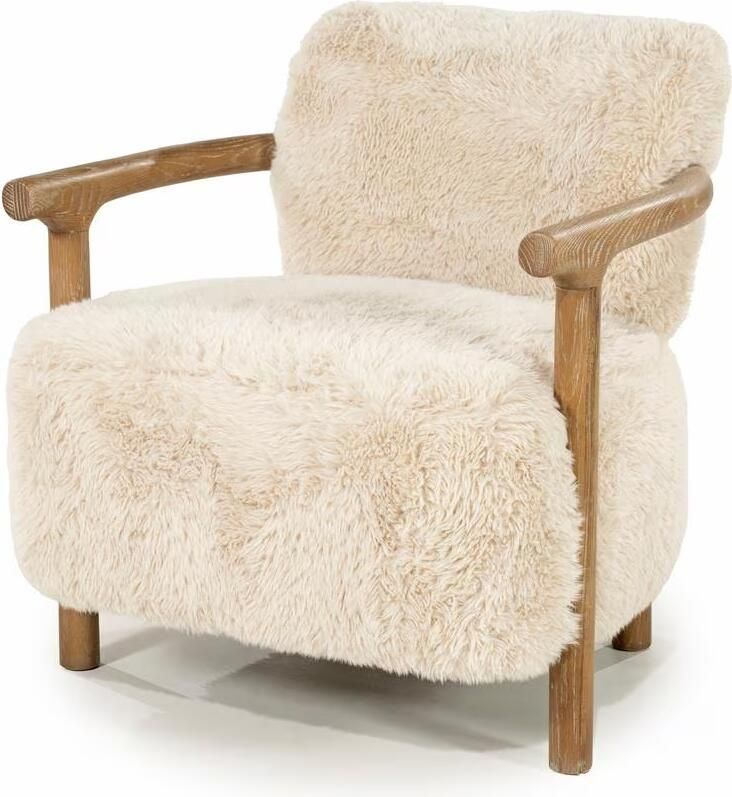 Rivièra Maison Fauteuil Glenn Cloud Fur en essenhout Naturel