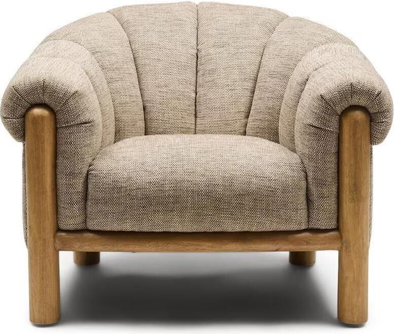 Rivièra Maison Fauteuil Rafal Weave stof en hout Lichtbruin
