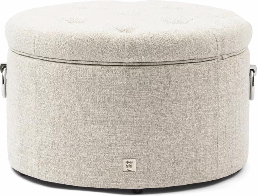Rivièra Maison Poef Park Avenue Rich Tweed Antique White
