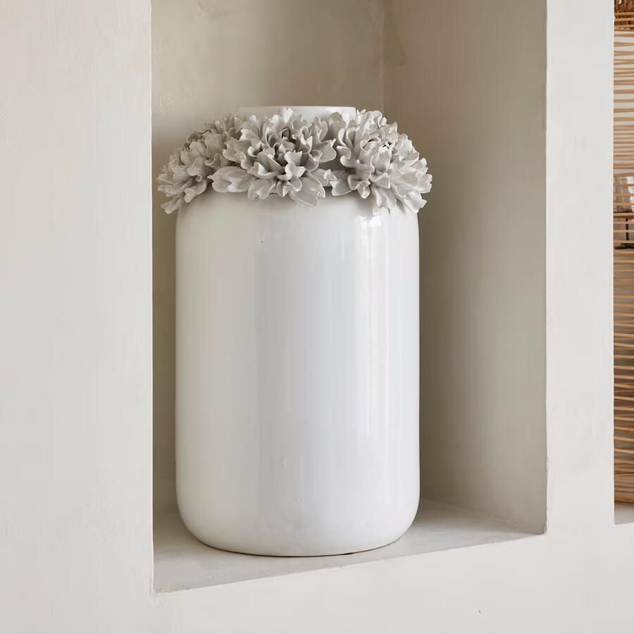 Rivièra Maison Riviera Maison Vaas Flourishing Keramiek 47cm Wit