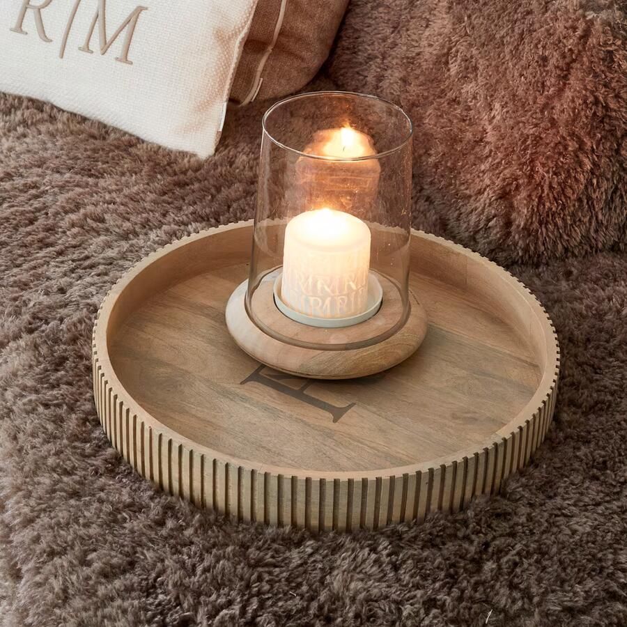 Rivièra Maison Rond Dienblad Anglès Mangohout 50cm Naturel