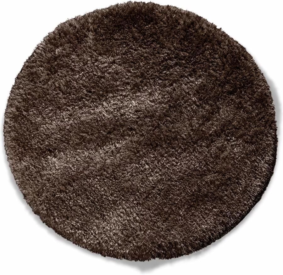 Rivièra Maison Elegant Rond Vloerkleed in Zwart van XA3 met Luxe Materialen en Hoogte van 6 cm