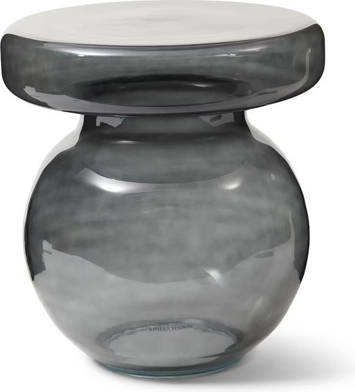 Rivièra Maison Ronde Bijzettafel Murano Glas 39cm Smoke