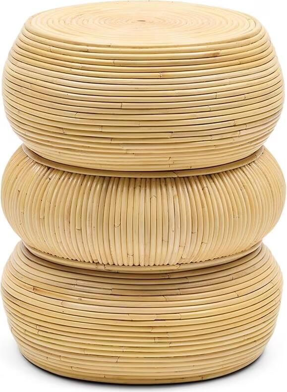 Rivièra Maison Ronde Bijzettafel Tarida Rattan 40cm Naturel