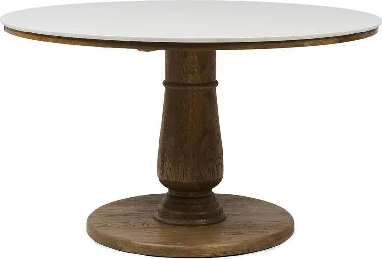 Rivièra Maison Ronde Eettafel Amalfi Marmer en eikenhout 130cm Bruin