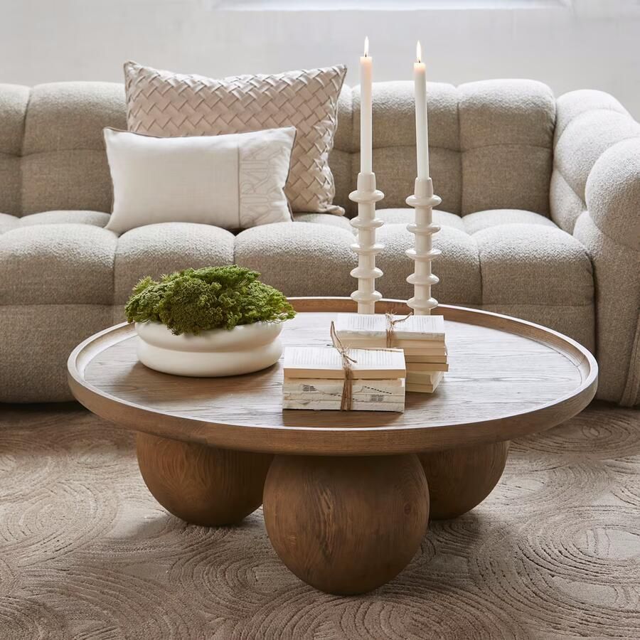 Rivièra Maison Ronde Salontafel Rockefeller Eikenhout 100cm Bruin