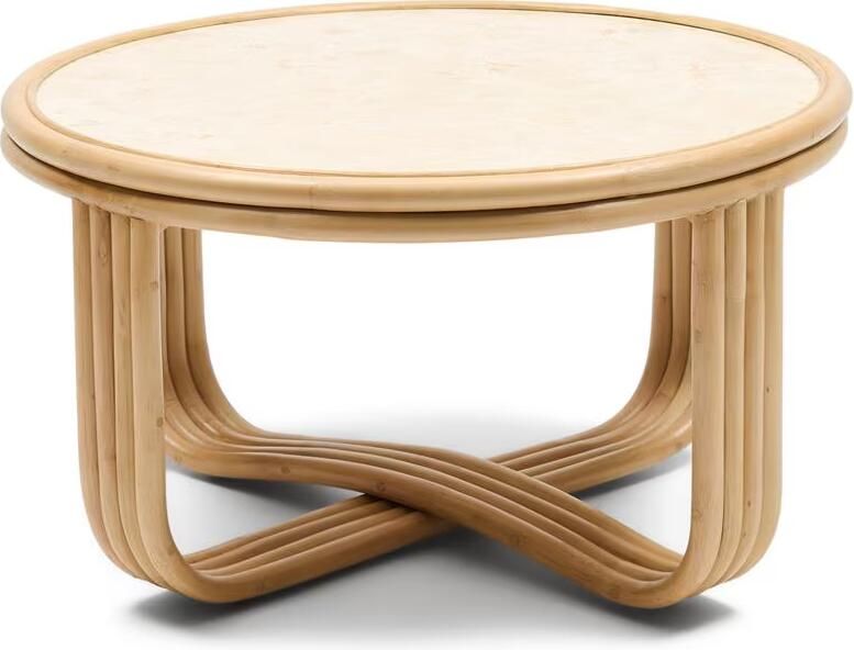 Rivièra Maison Ronde Salontafel Sant Miquel Marmer en rattan 70cm Naturel