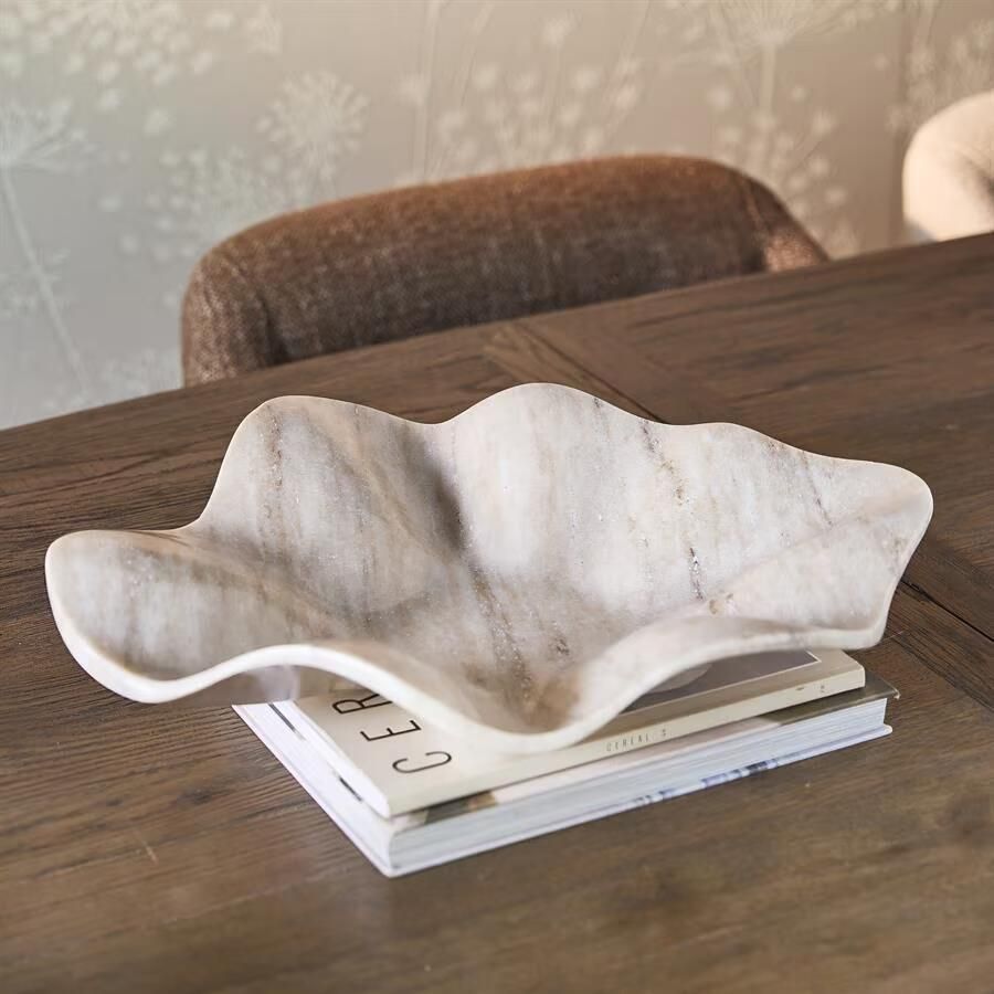 Rivièra Maison Schaal Ribani Marmer 35 x 38cm Naturel