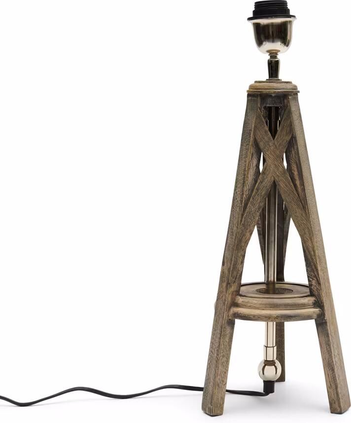 Rivièra Maison Tafellamp Chicago Mangohout 45cm hoog (excl. kap) Bruin
