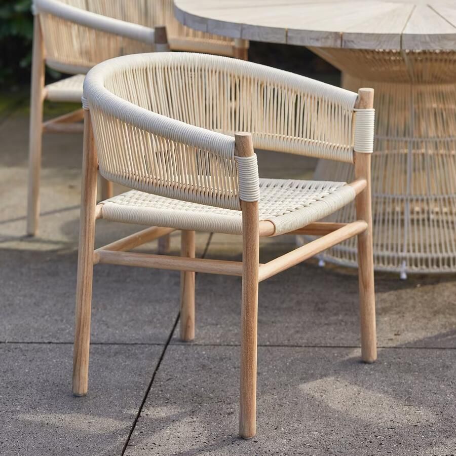 Rivièra Maison Tuinstoel Saint Tropez Teakhout en touw Naturel