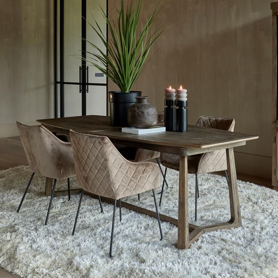 Rivièra Maison Uitschuifbare Eettafel Miller Eikenhout 220 275 330 x 100 cm Brown