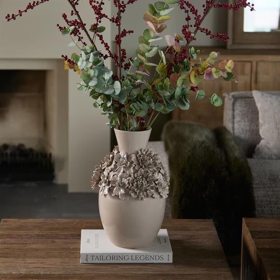 Rivièra Maison Vaas Blossom Keramiek 45cm Flax