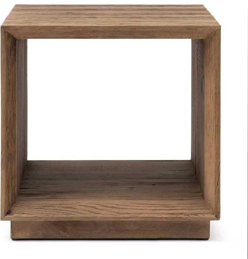 Rivièra Maison Vierkante Bijzettafel Mukaab Eikenhout 55 x 55cm Naturel