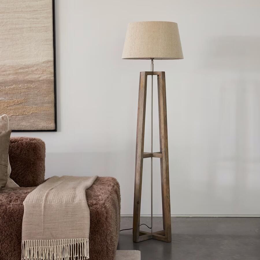 Rivièra Maison Vloerlamp Royalton Mangohout 134cm (excl. kap) Naturel