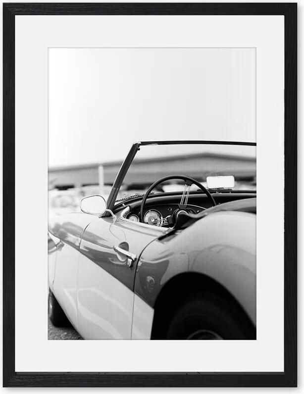 Rivièra Maison Wall Art Car View 80 x 60cm Zwart
