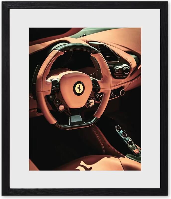 Rivièra Maison Wall Art Red Ferrari 50 x 60cm Zwart