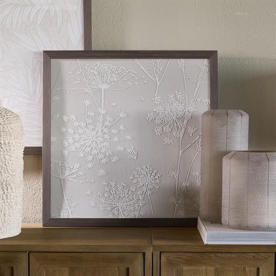 Rivièra Maison Wall Art Silhouette Flowers 60 x 60cm Bruin