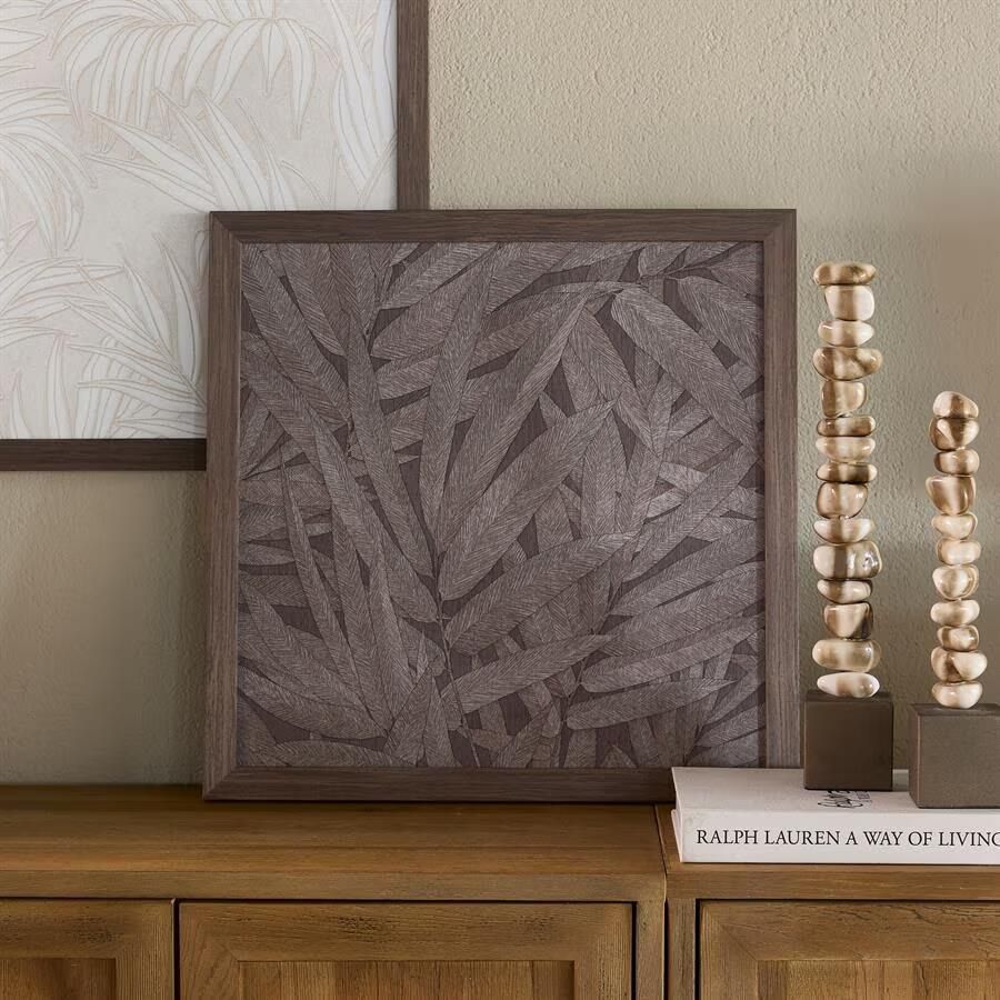 Rivièra Maison Wall Art Structured Leaves 50 x 50cm Bruin