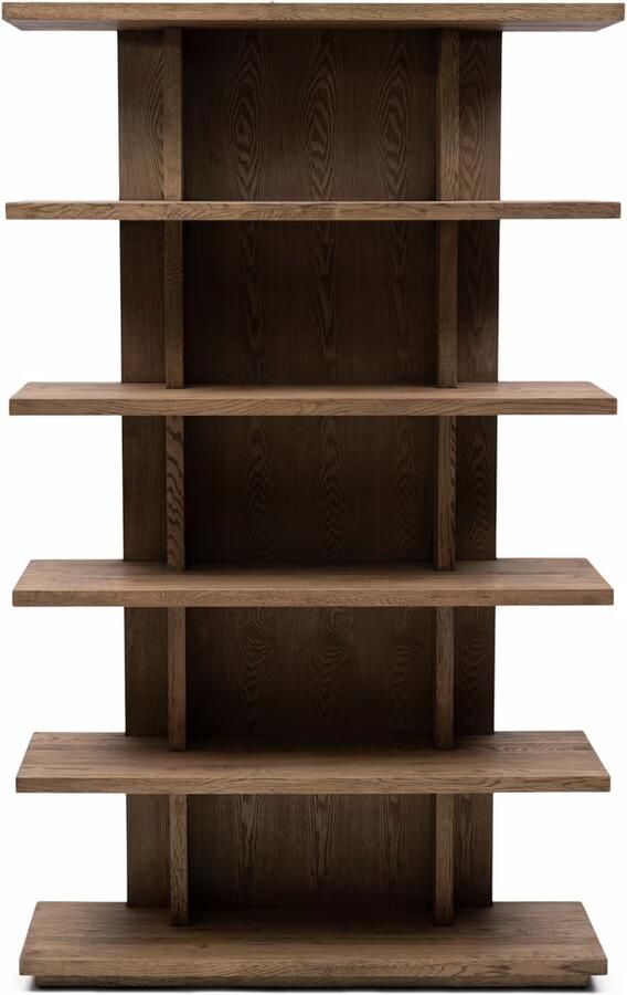 Rivièra Maison Vermont Boekenkast in Natuurlijke Kleur van Gerecycled Eikenhout 120x35x200 cm