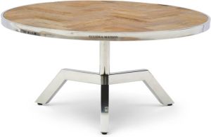 Riviera Maison Salontafel Rond Verstelbaar 80 cm Kirkwood Adjustable Table Zilver