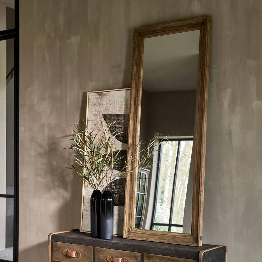 Rivièra Maison Spiegel Eivissa Eikenhout 200 x 80cm Brown Passpiegel