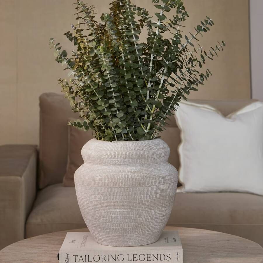 Rivièra Maison Riviera Maison Vaas Wit Porlezza Bloemenvaas   Keramiek Steengoed