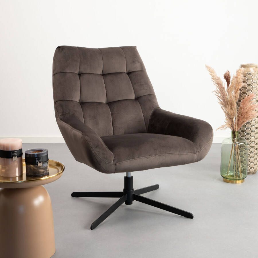 Sohome Draaifauteuil Nela Velvet Brown