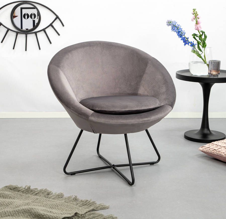 Sohome Fauteuil 'Vagn' Velvet kleur Donkergrijs
